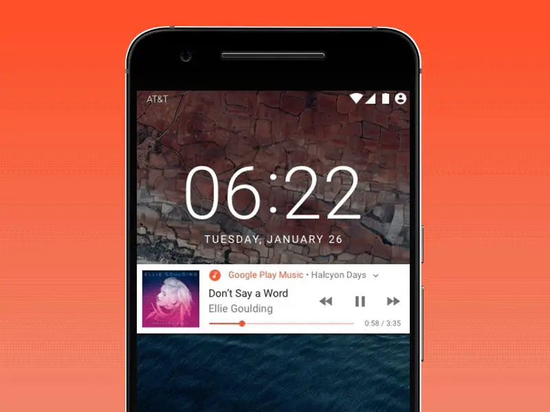 How do I get my music player to show up on my lock screen Android?