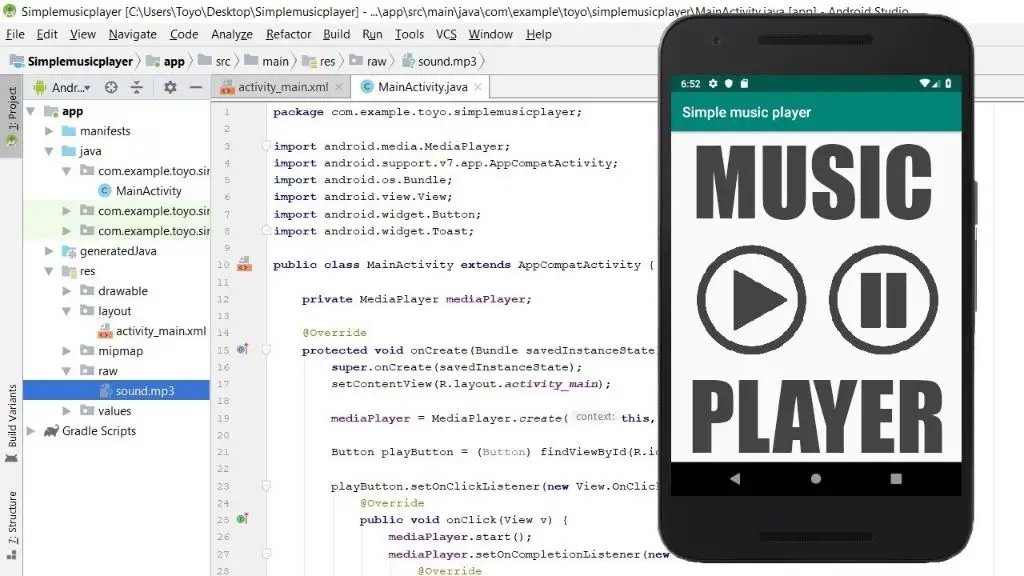 How to make simple music player in Android?