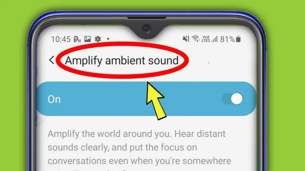 How do you amplify ambient sound on Android?