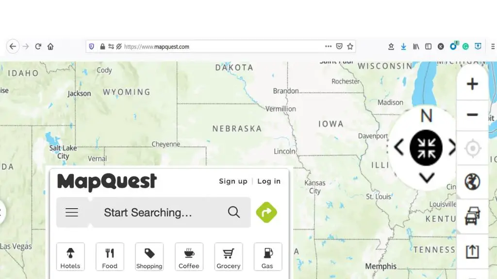 How do I turn on voice directions in MapQuest?