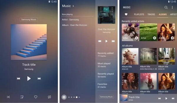 What formats does Samsung music player support?