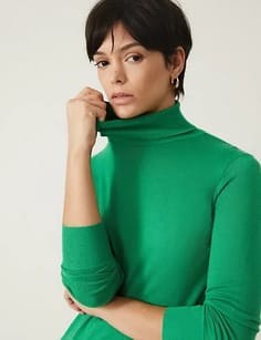 Chico’s cotton-cashmere turtleneck tank