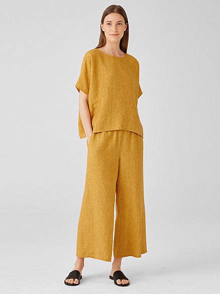 Eileen Fisher delave wide linen pants