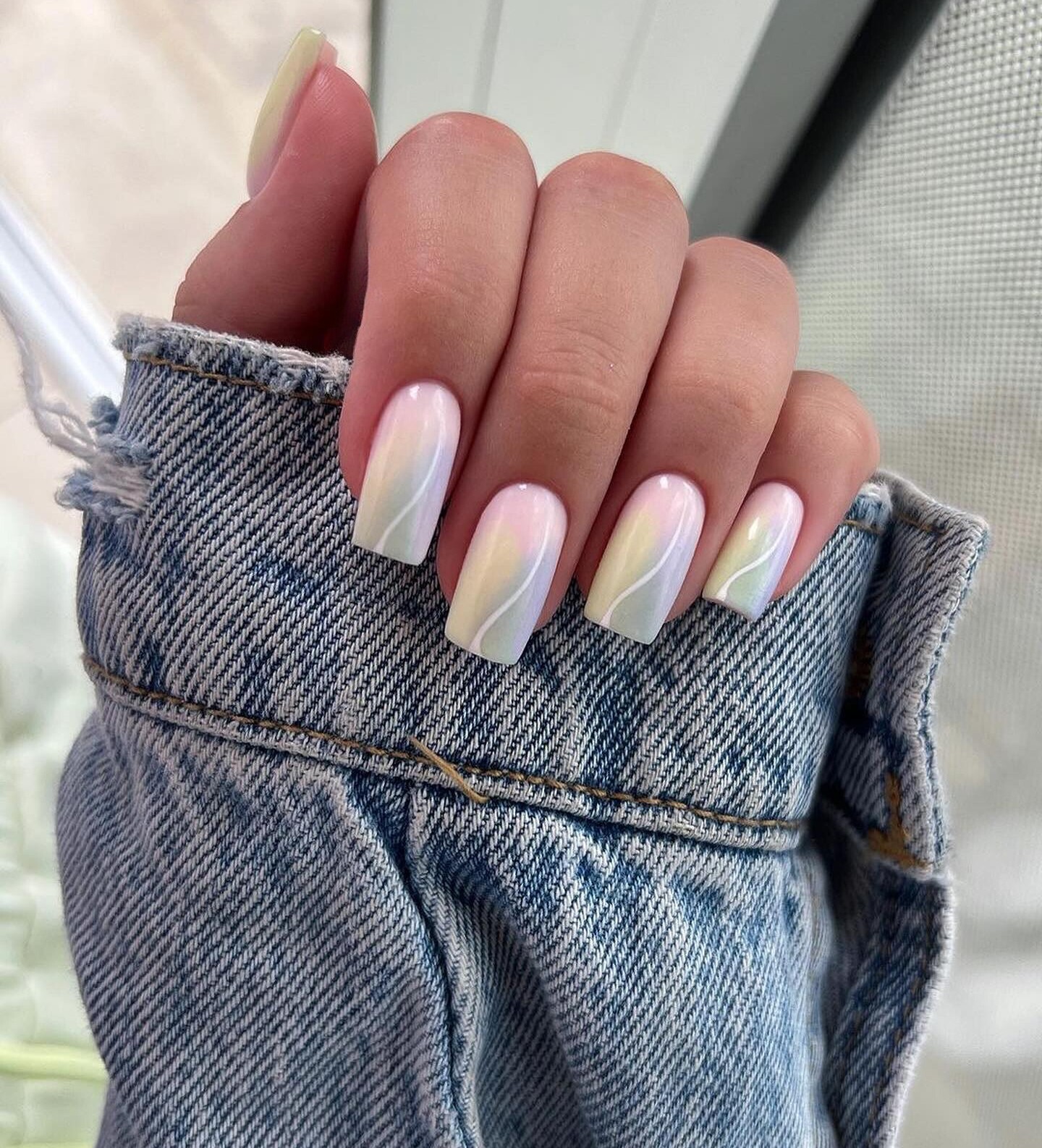 Whispers of Aurora on Almond Tips