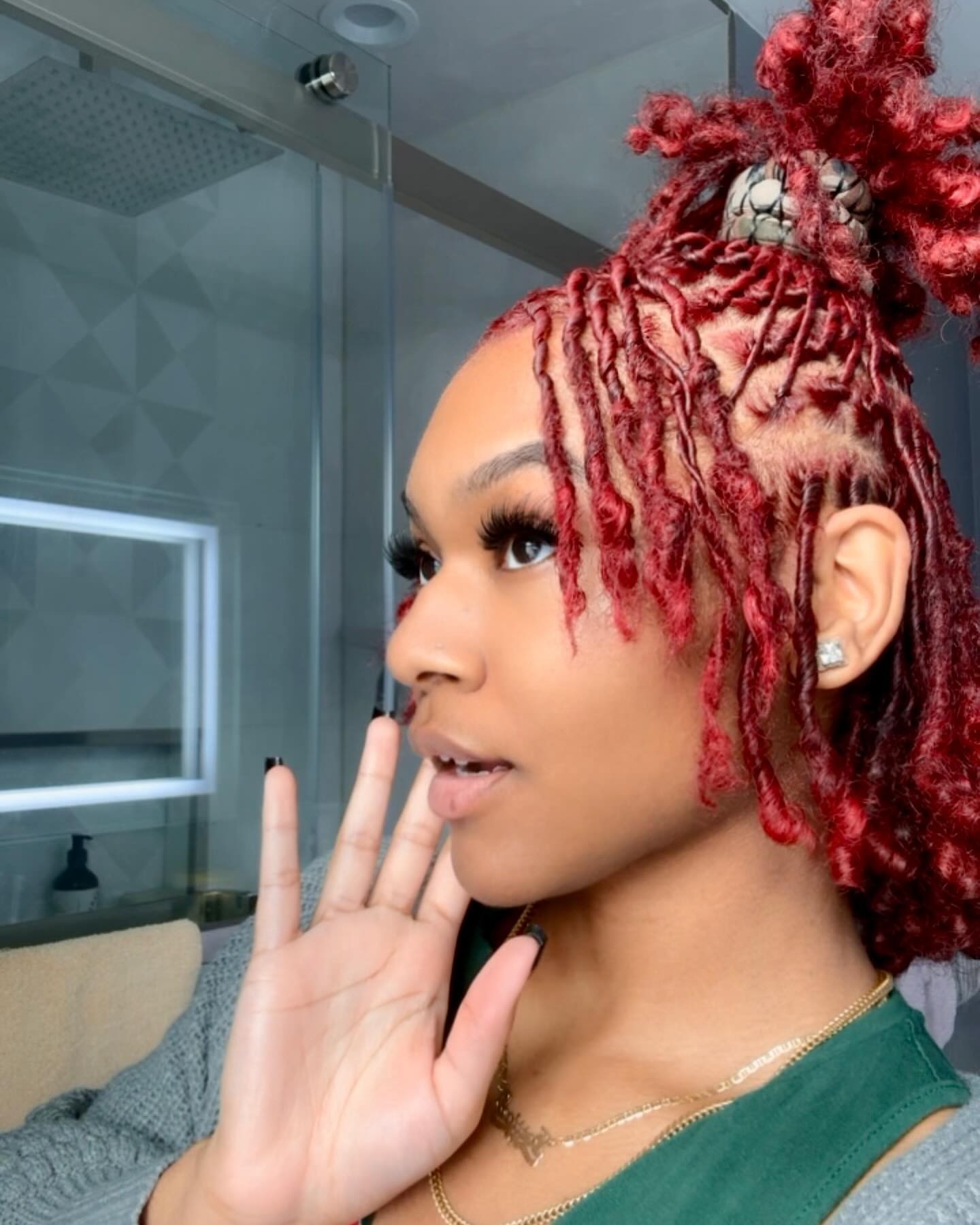 Red Hot: Crochet Faux Locs Updo