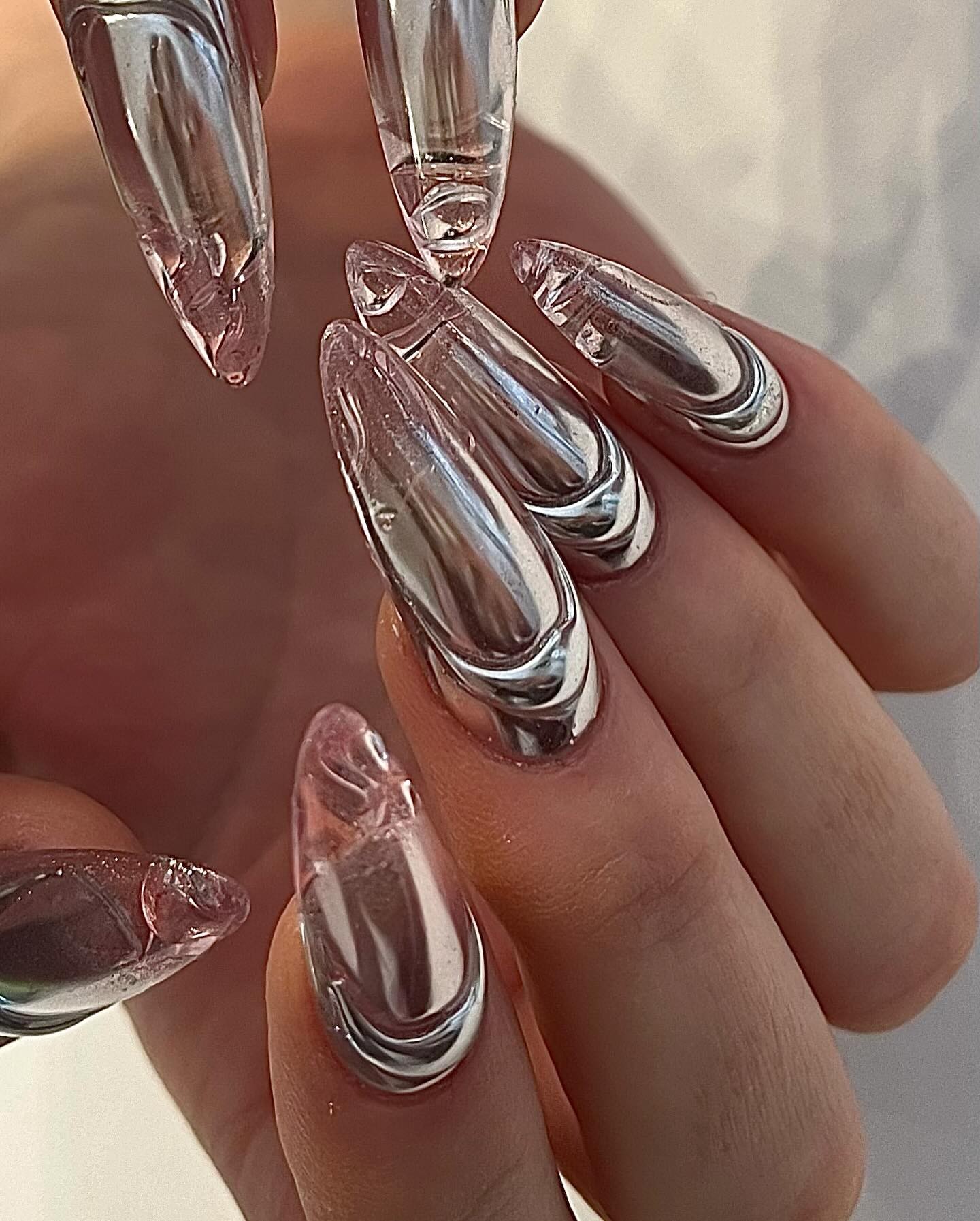 Reflective Chrome Nails