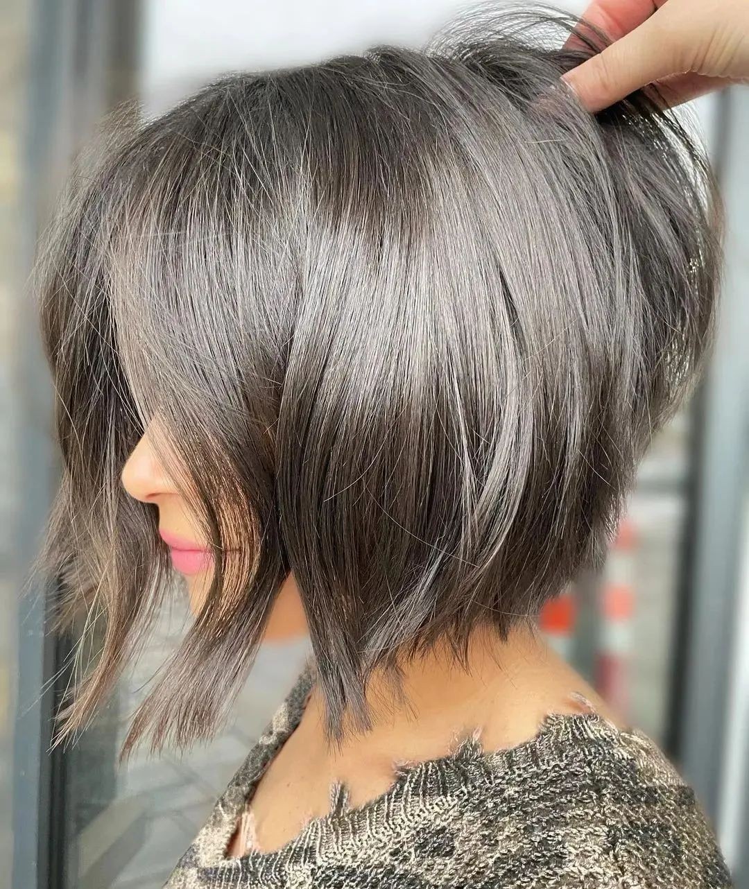 The Dynamic Silver and Ash Textured Bob