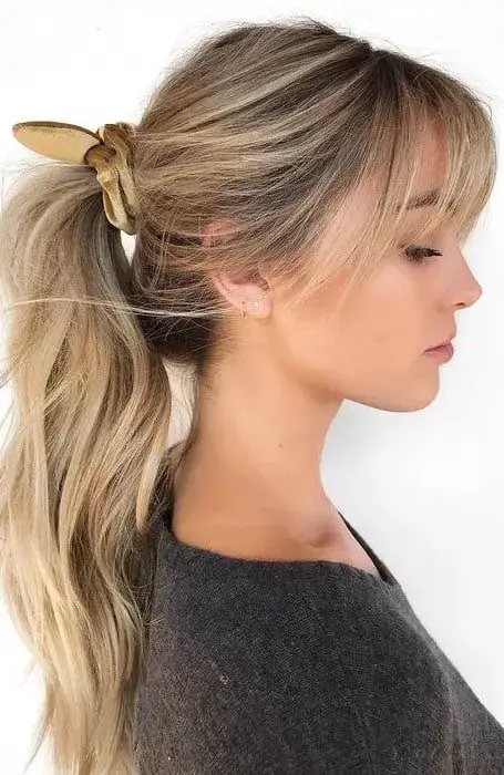 Sleek High Ponytail with Velvet Scrunchie