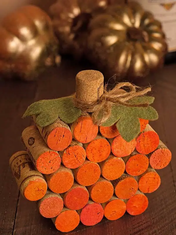 Re-purposed Corks Make for a Delightful Pumpkin Piece