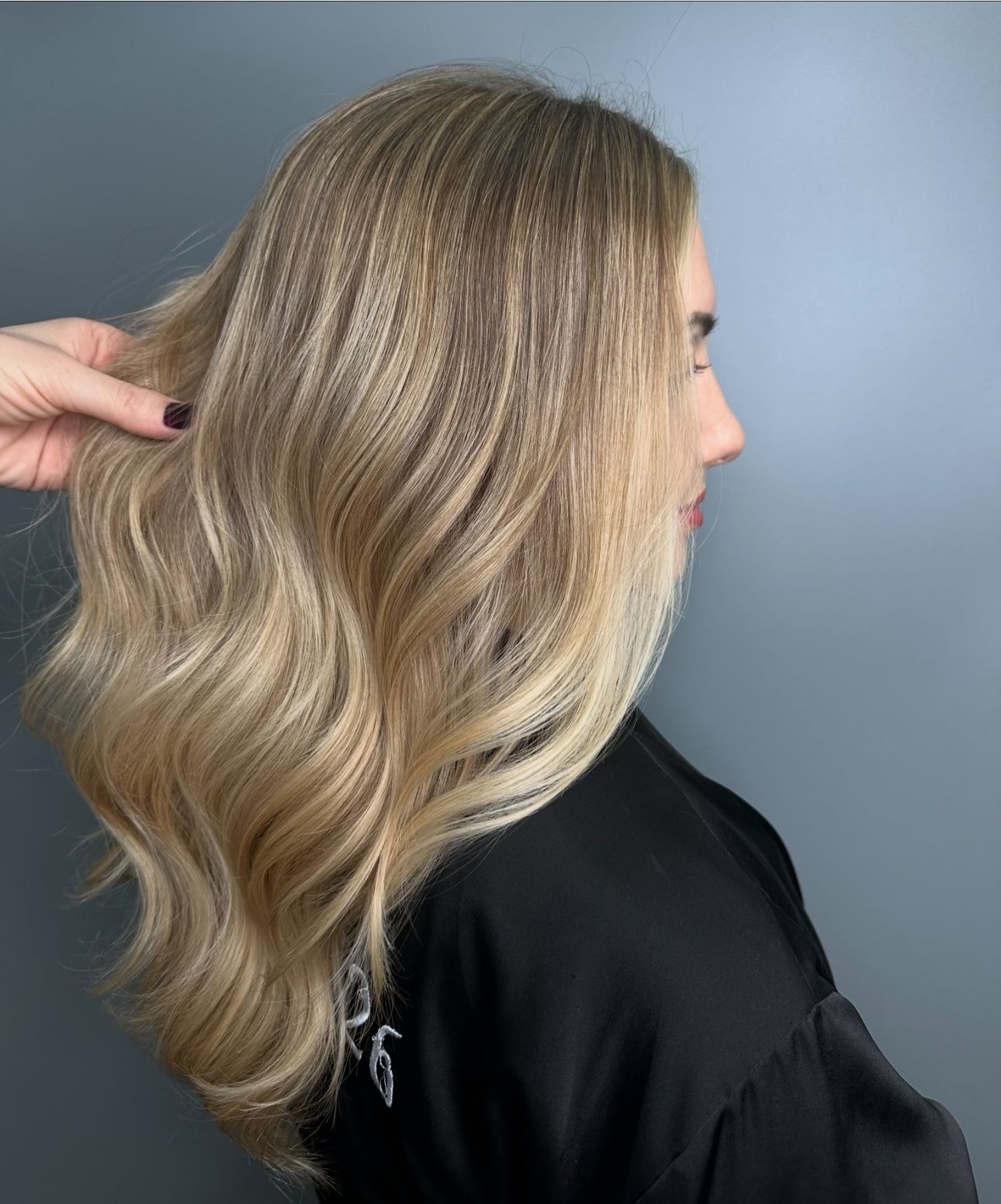 Soft Blonde Waves with Caramel Balayage