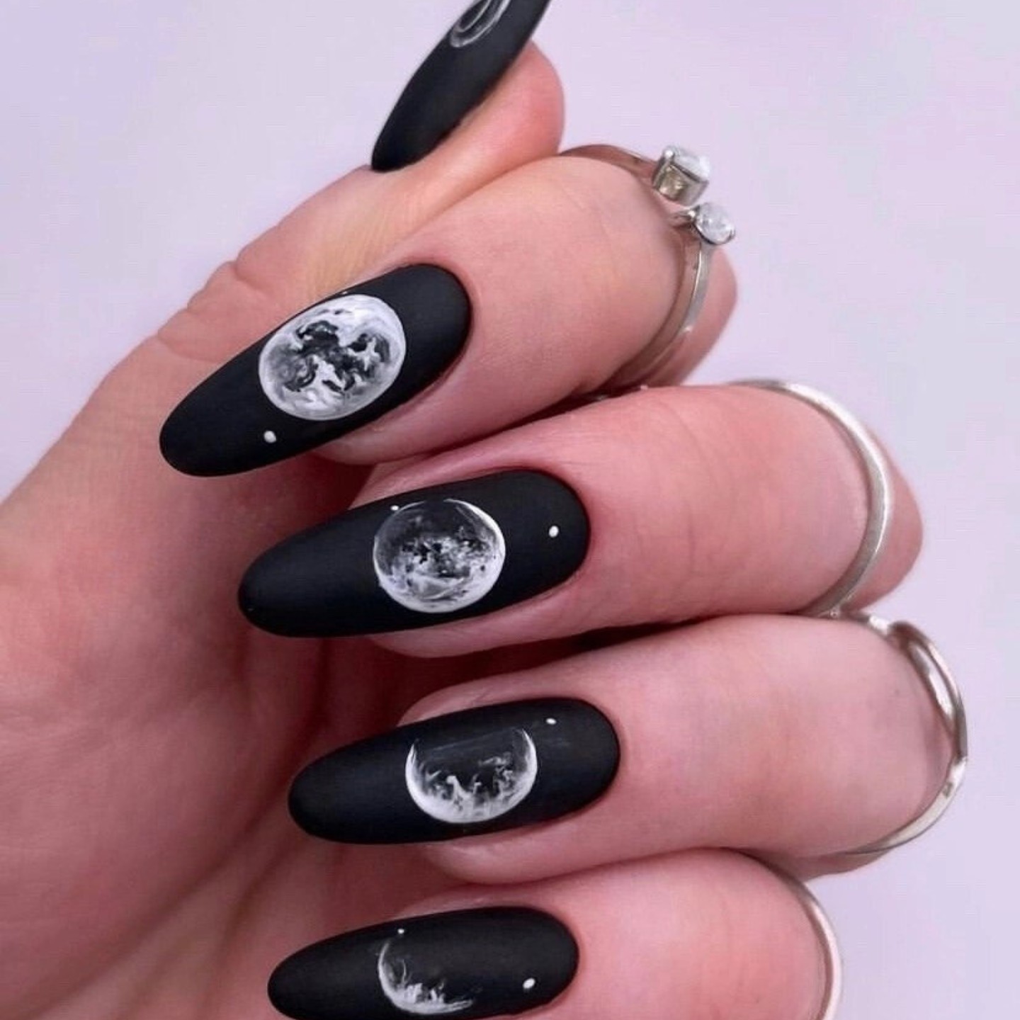 Matte Black with Lunar Designs