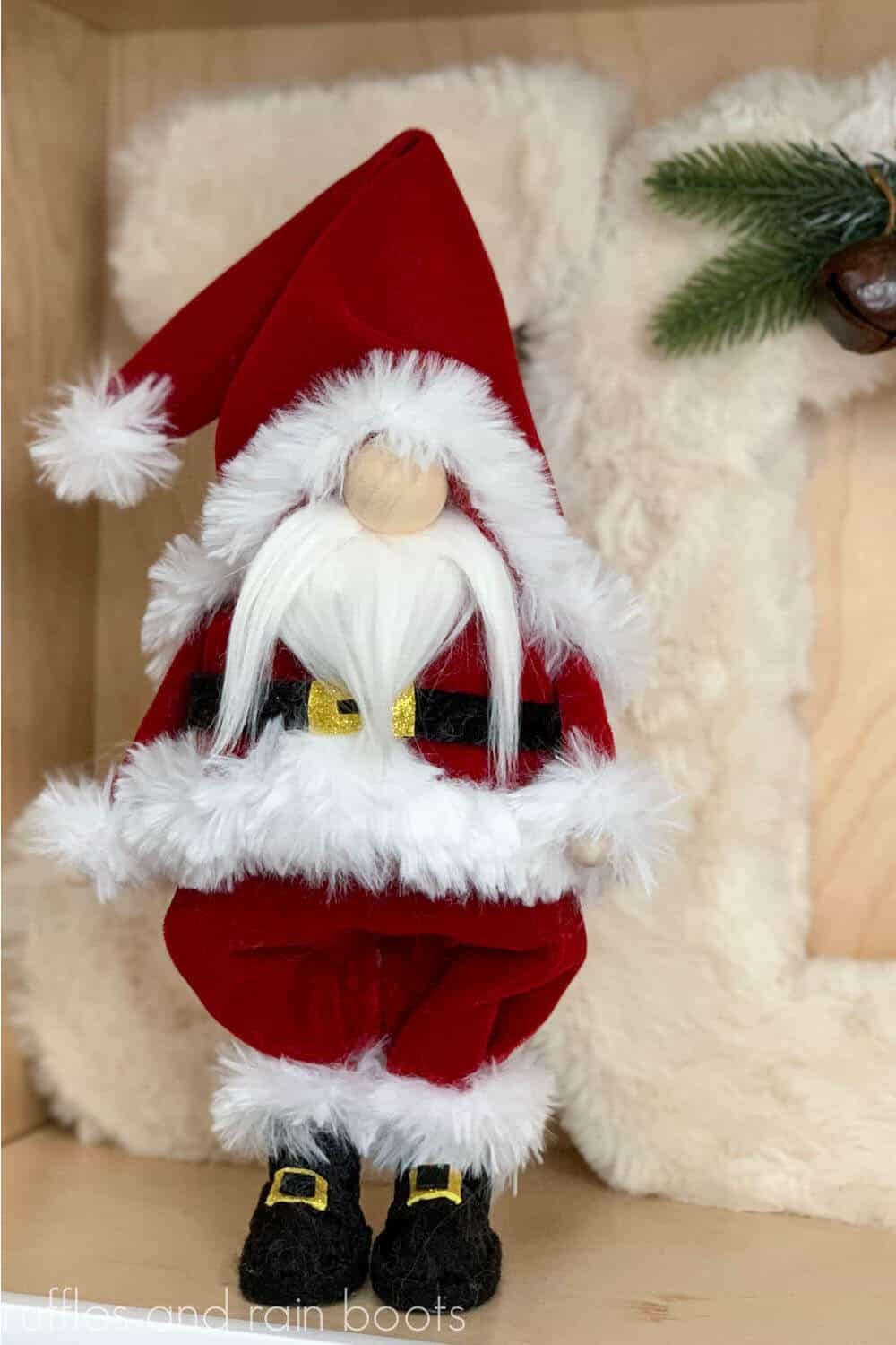 No-Sew Velvet & Fur Santa Gnome