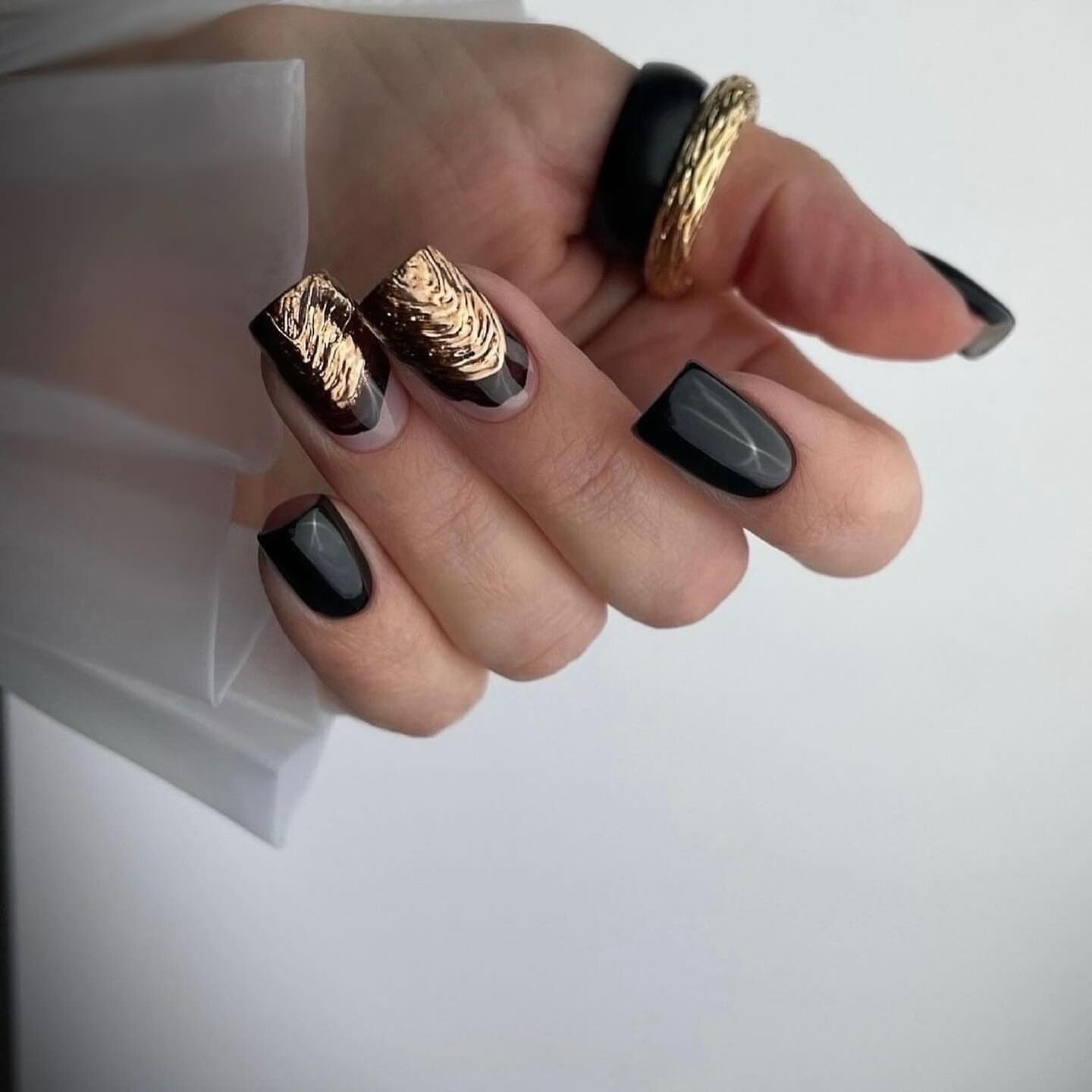 Glossy Black with Gold Foil