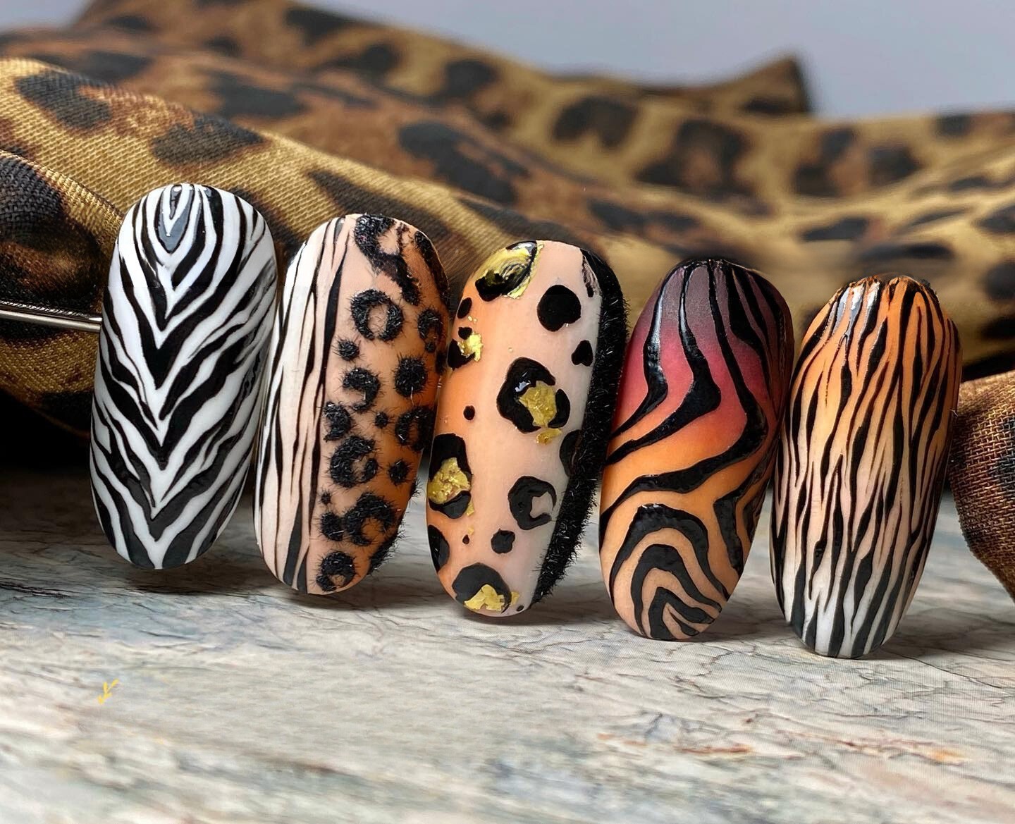 Artistic Animal Print Nails