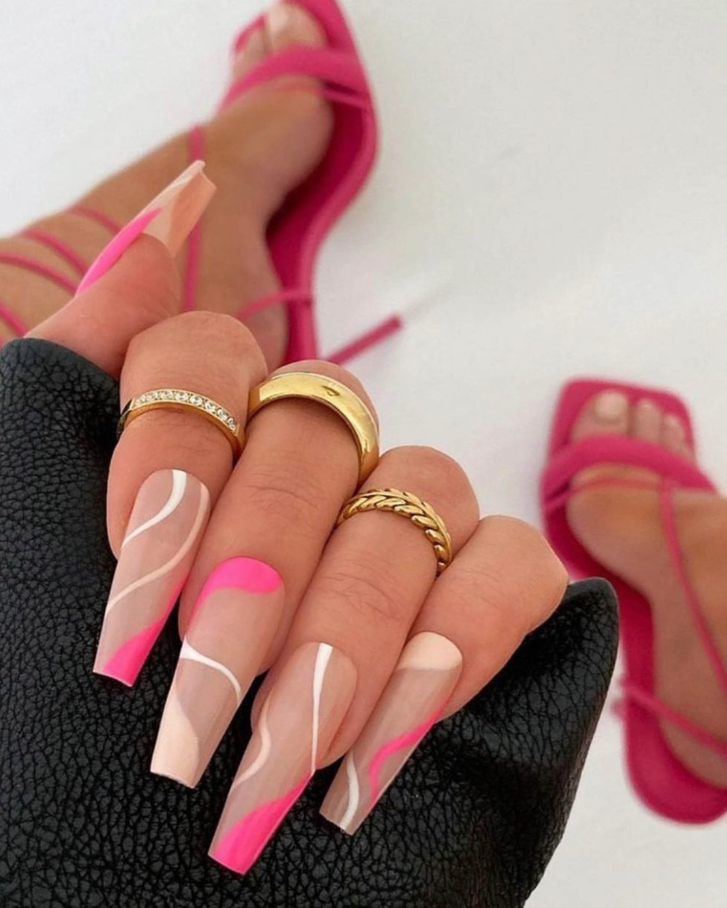 Geometric Elegance with a Pink Pop