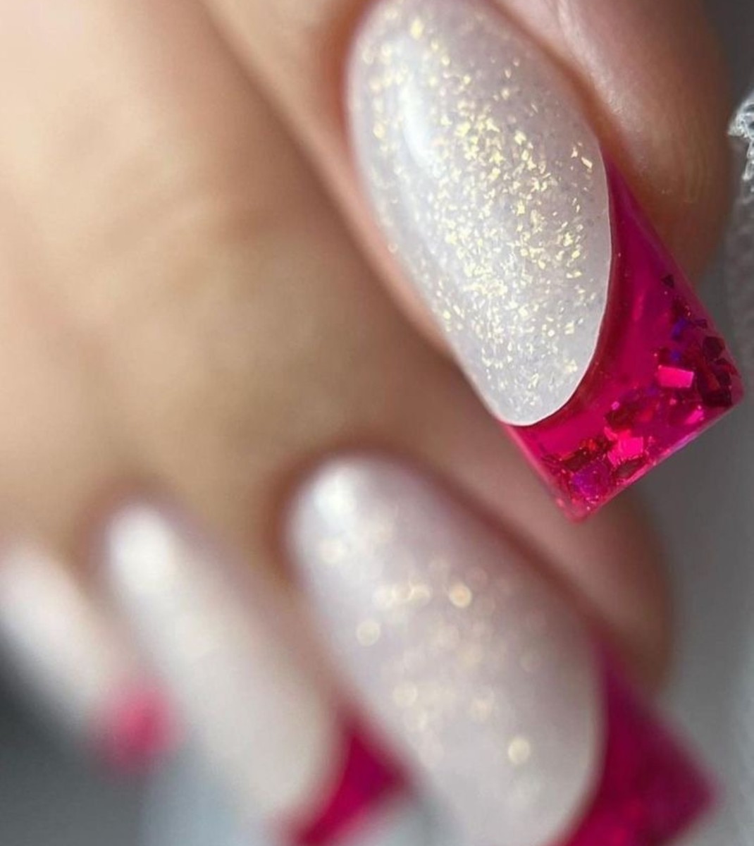 Gradient Glitz in Pink and White