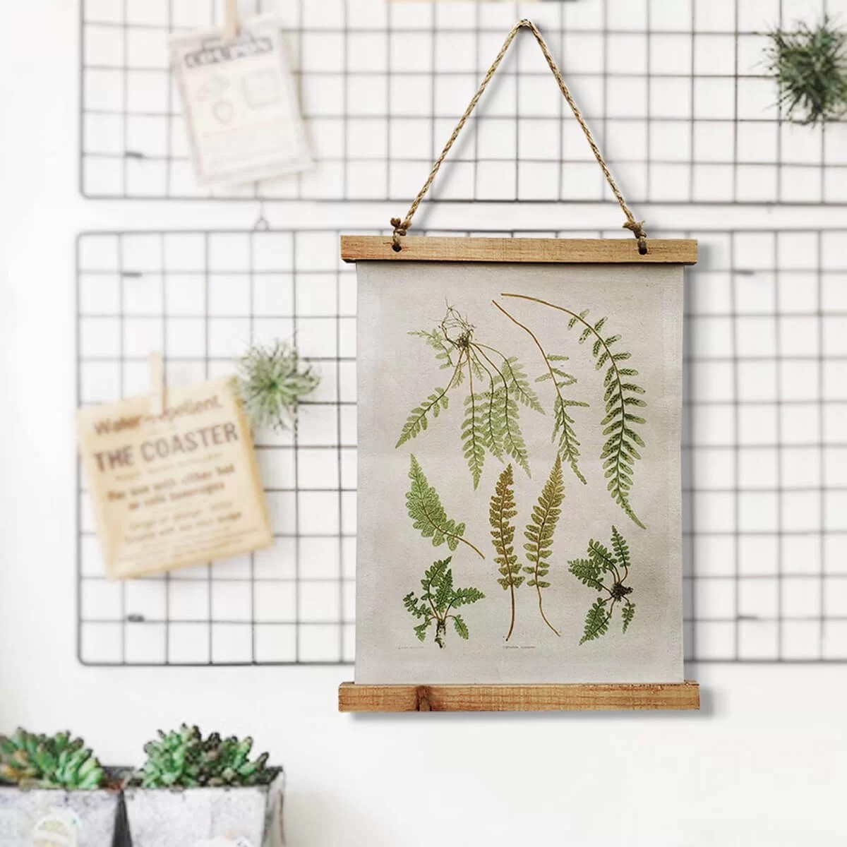 Rustic Fern Botanical Illustrations Hanging Cloth