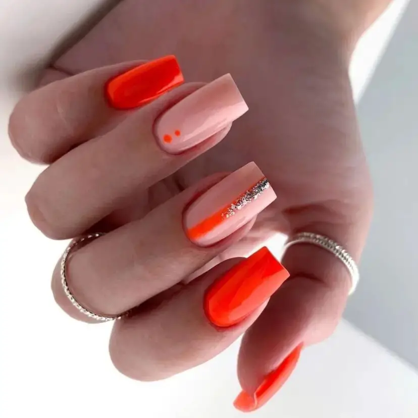 Contemporary Coral Duo with Glitter Accent