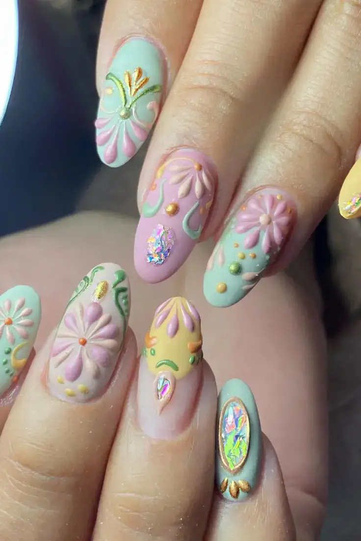 Pastel Petals and Opulent Embellishments