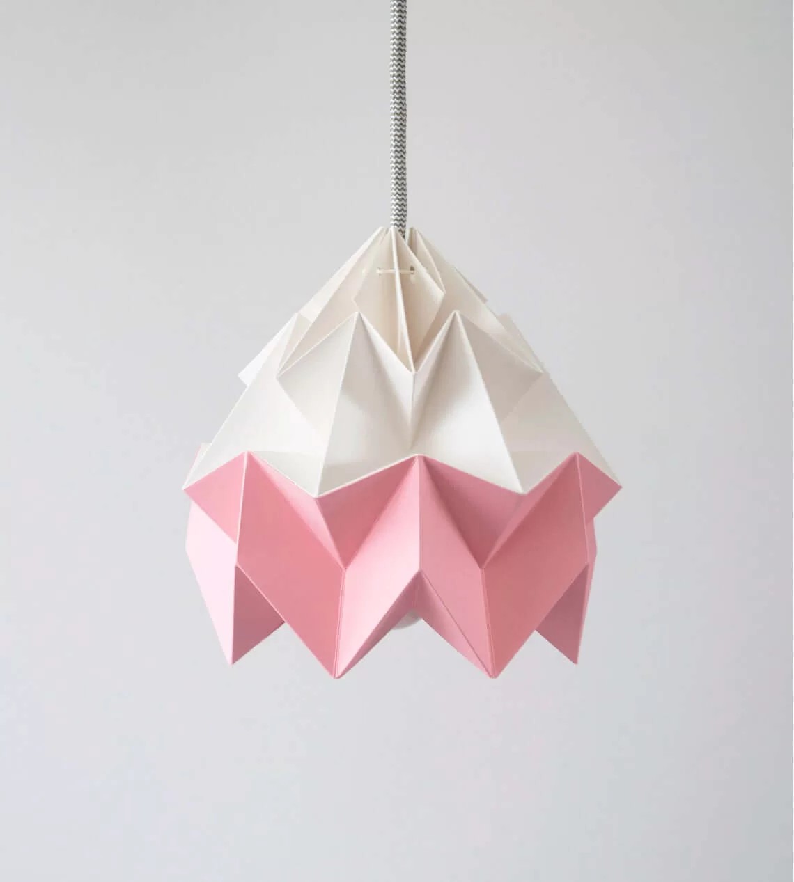 Pink and White Moth Origami