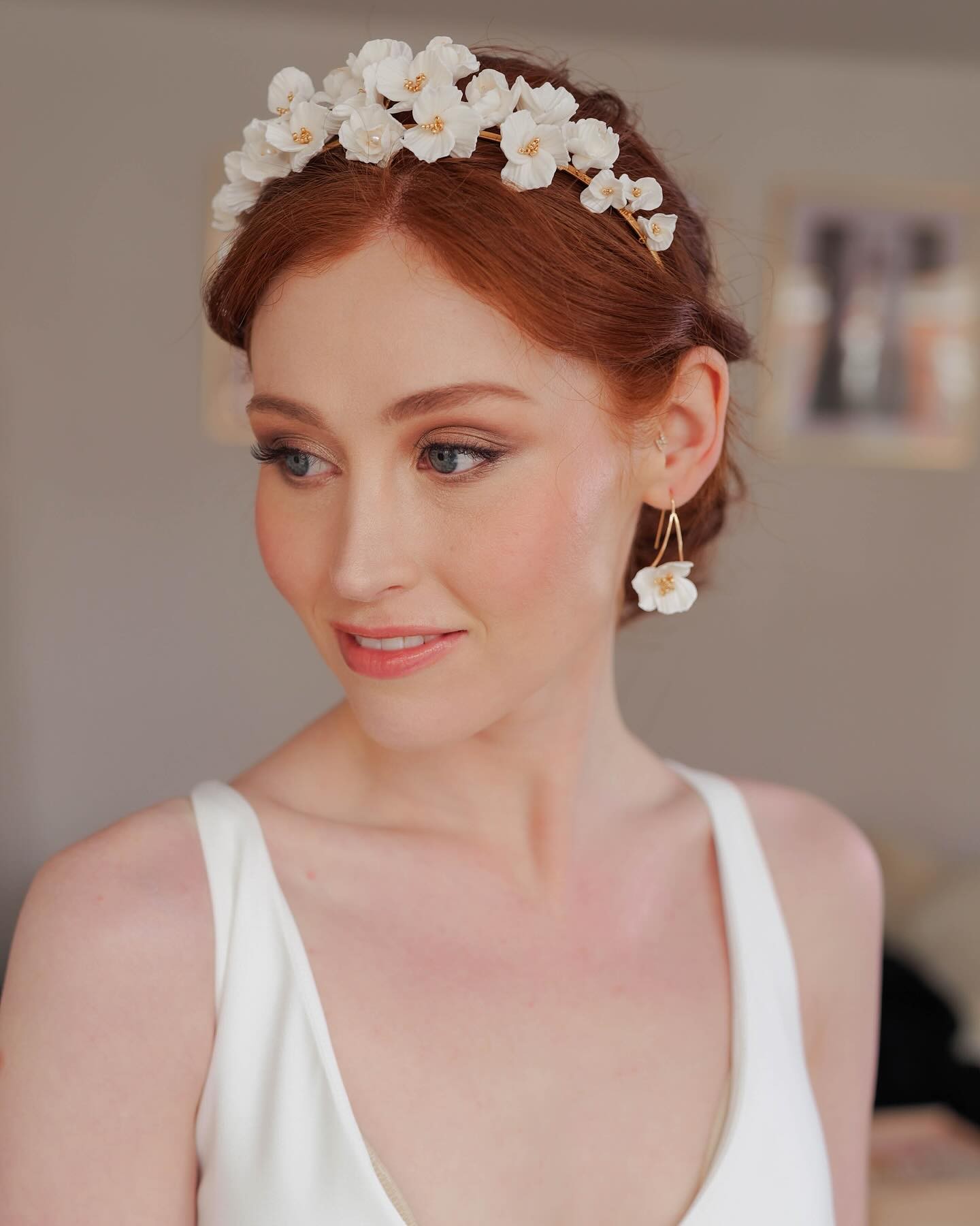 Delicate Floral and Crystal Headband