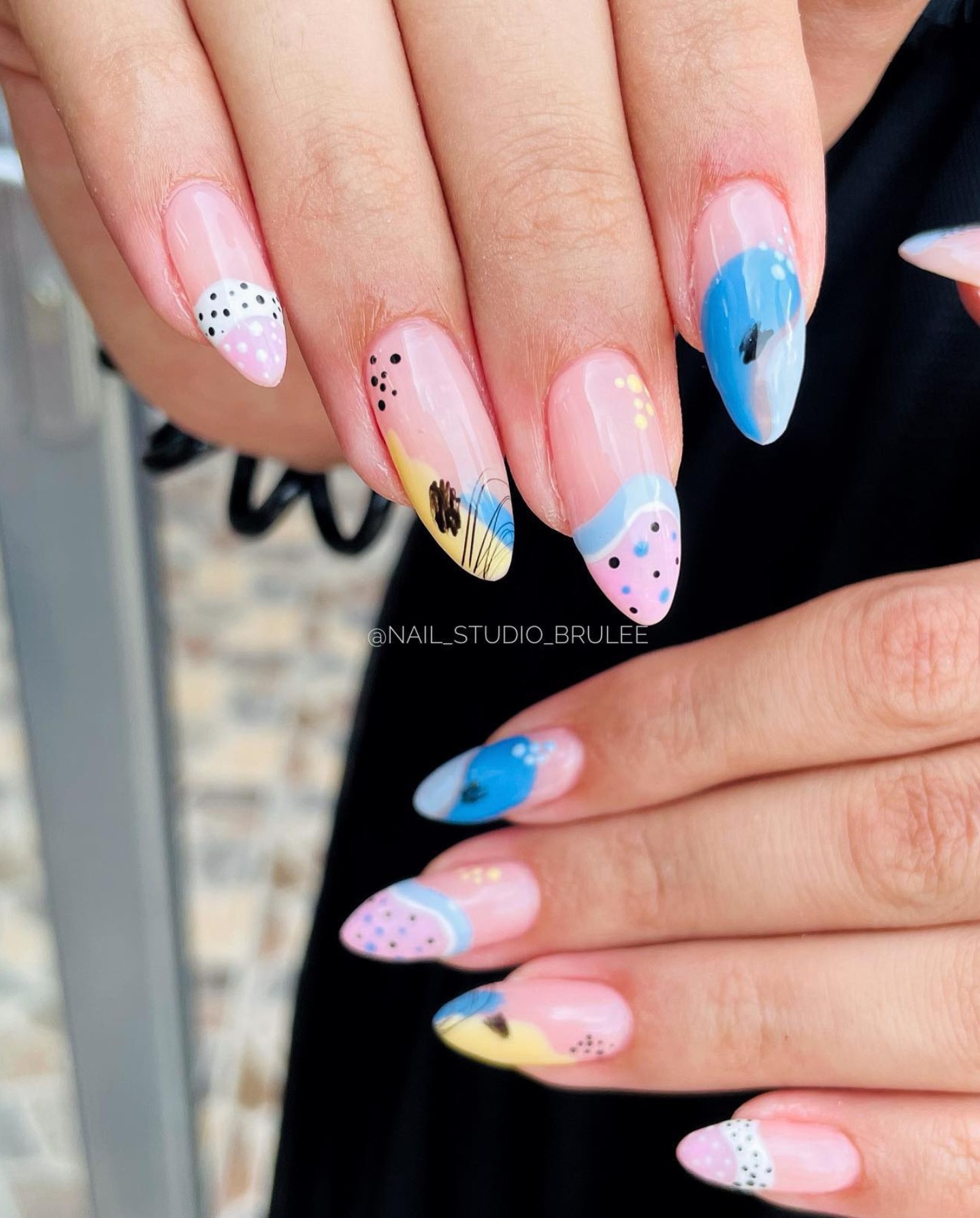 Playful Polka Dots and Pastel French Tips