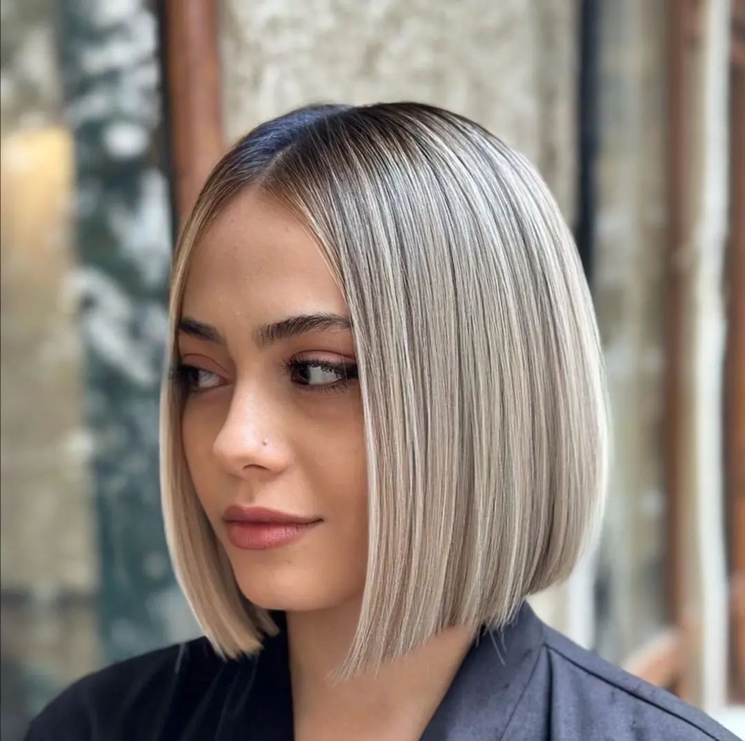 The Platinum Sleek Bob: Classic with a Modern Twist