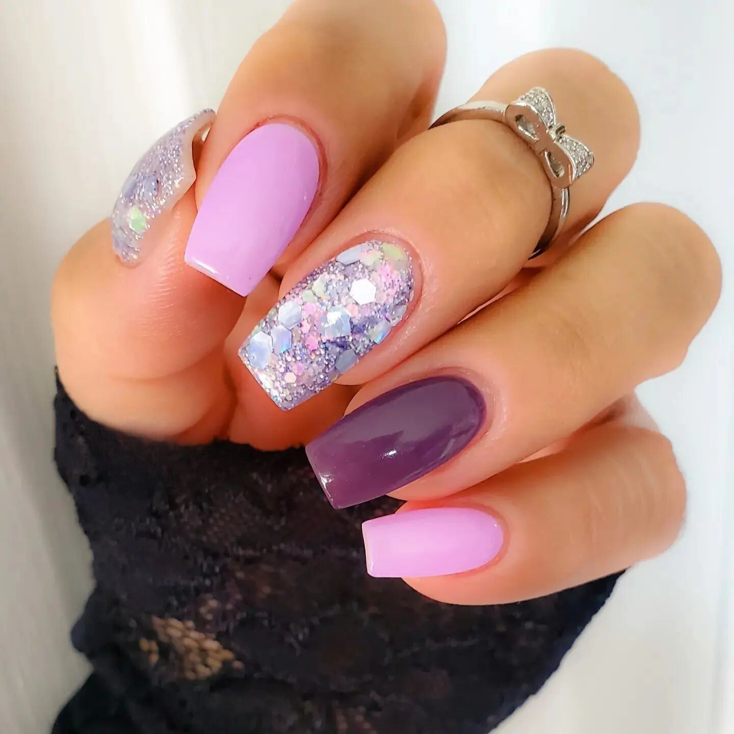 Lilac and Purple with Chunky Glitter