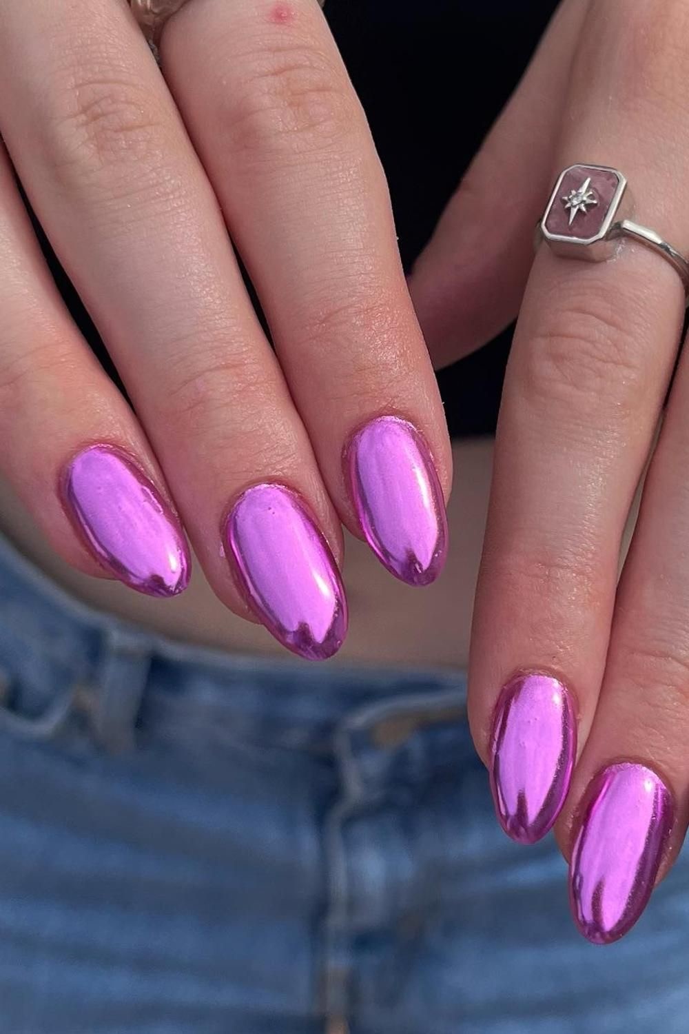 The Playful Pop: Bright Pink Chrome Delight