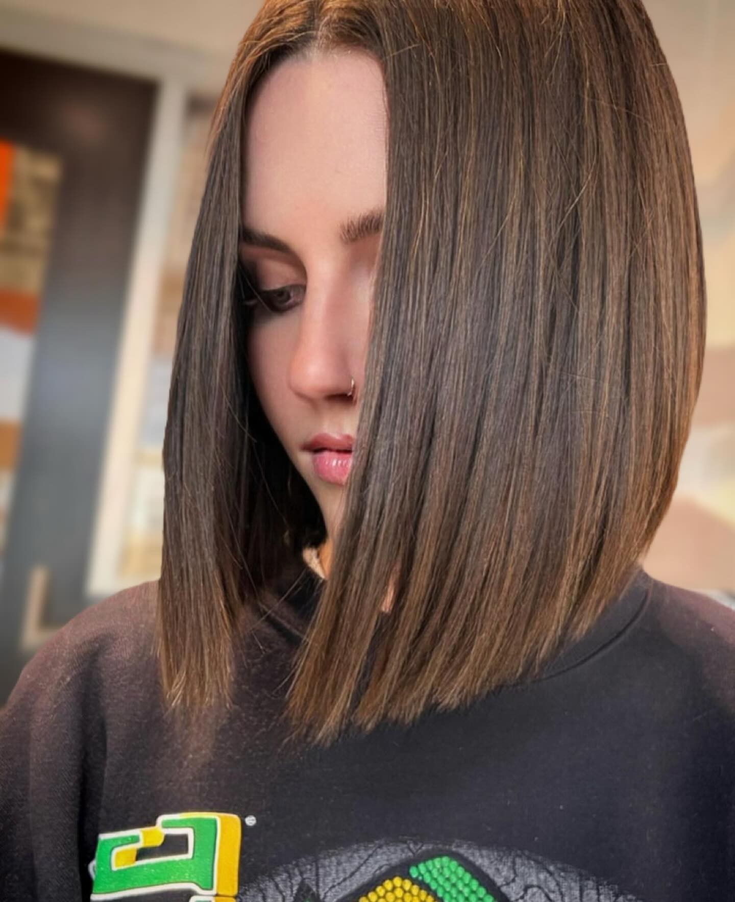 Sleek Dark Brown Bob