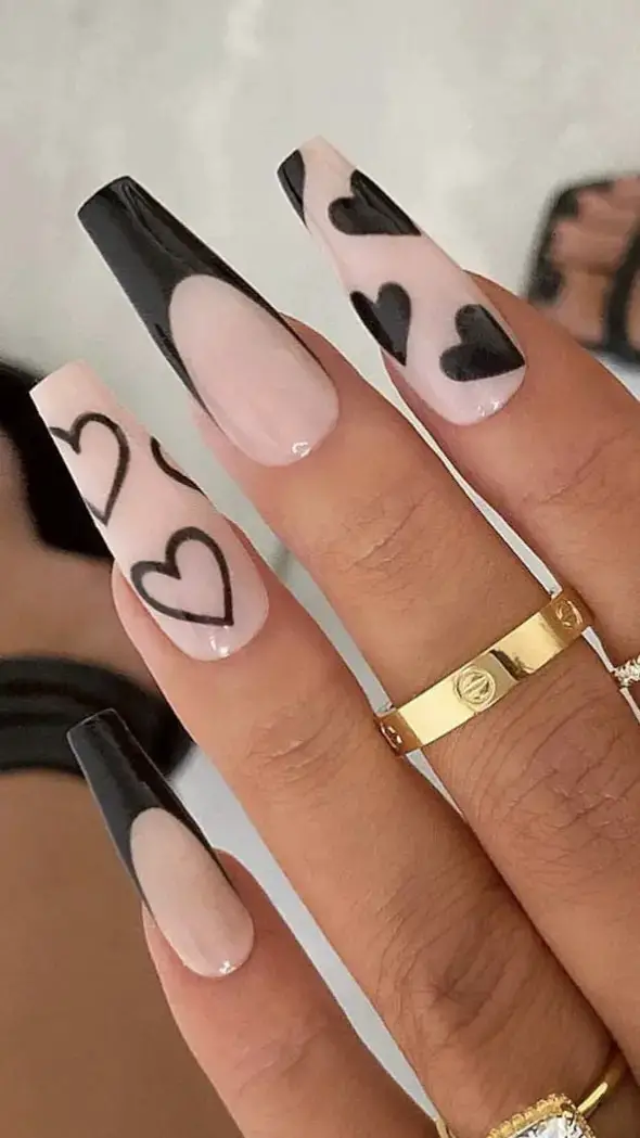 Bold Black Coffin Nails