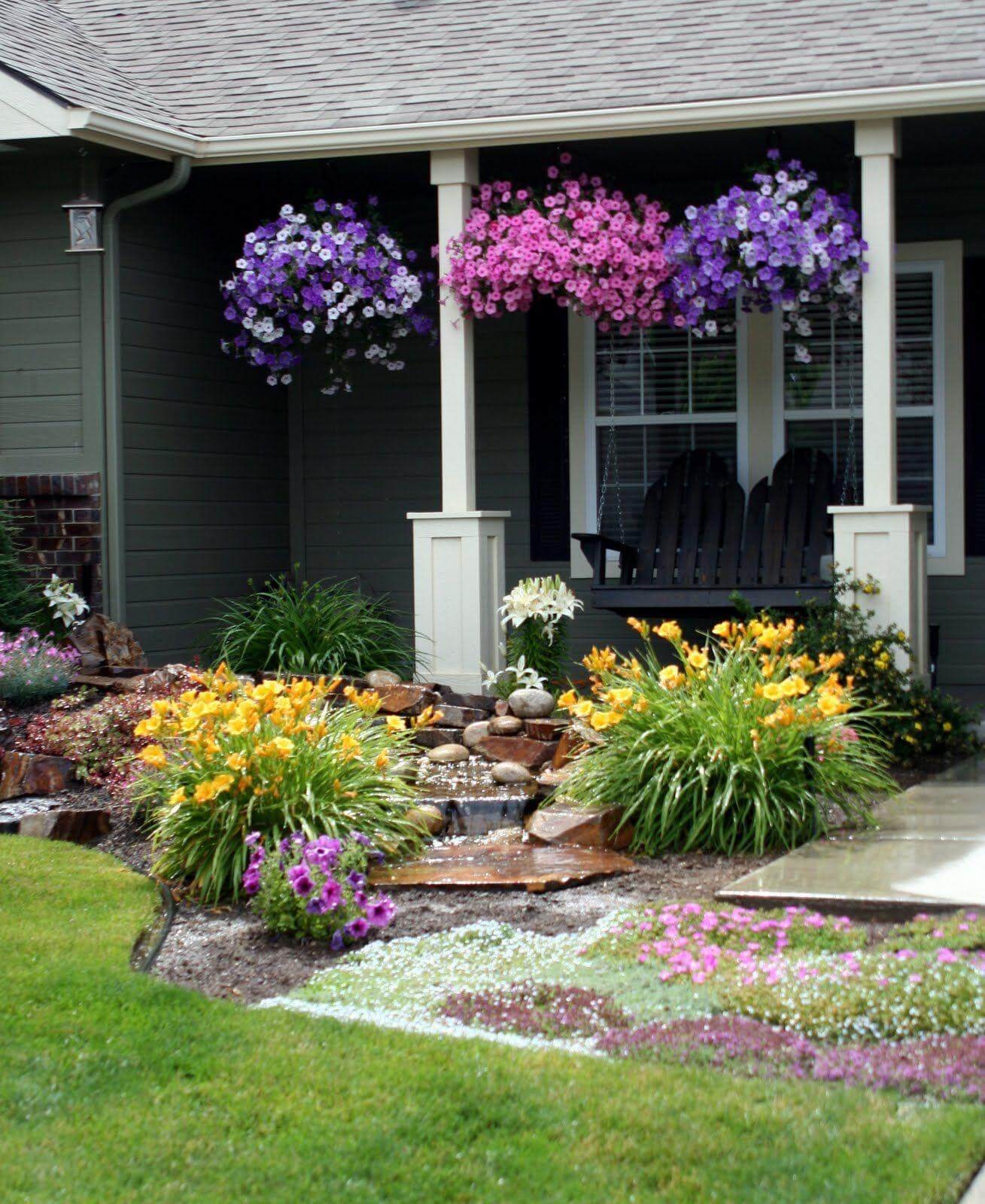 Porch Full of Petunias