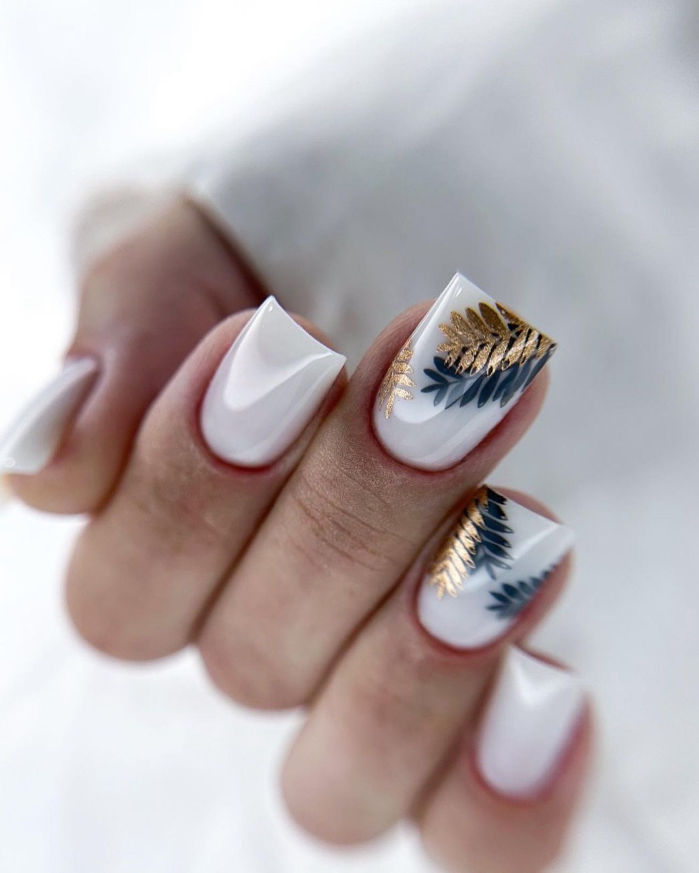 Modern Art White Nails