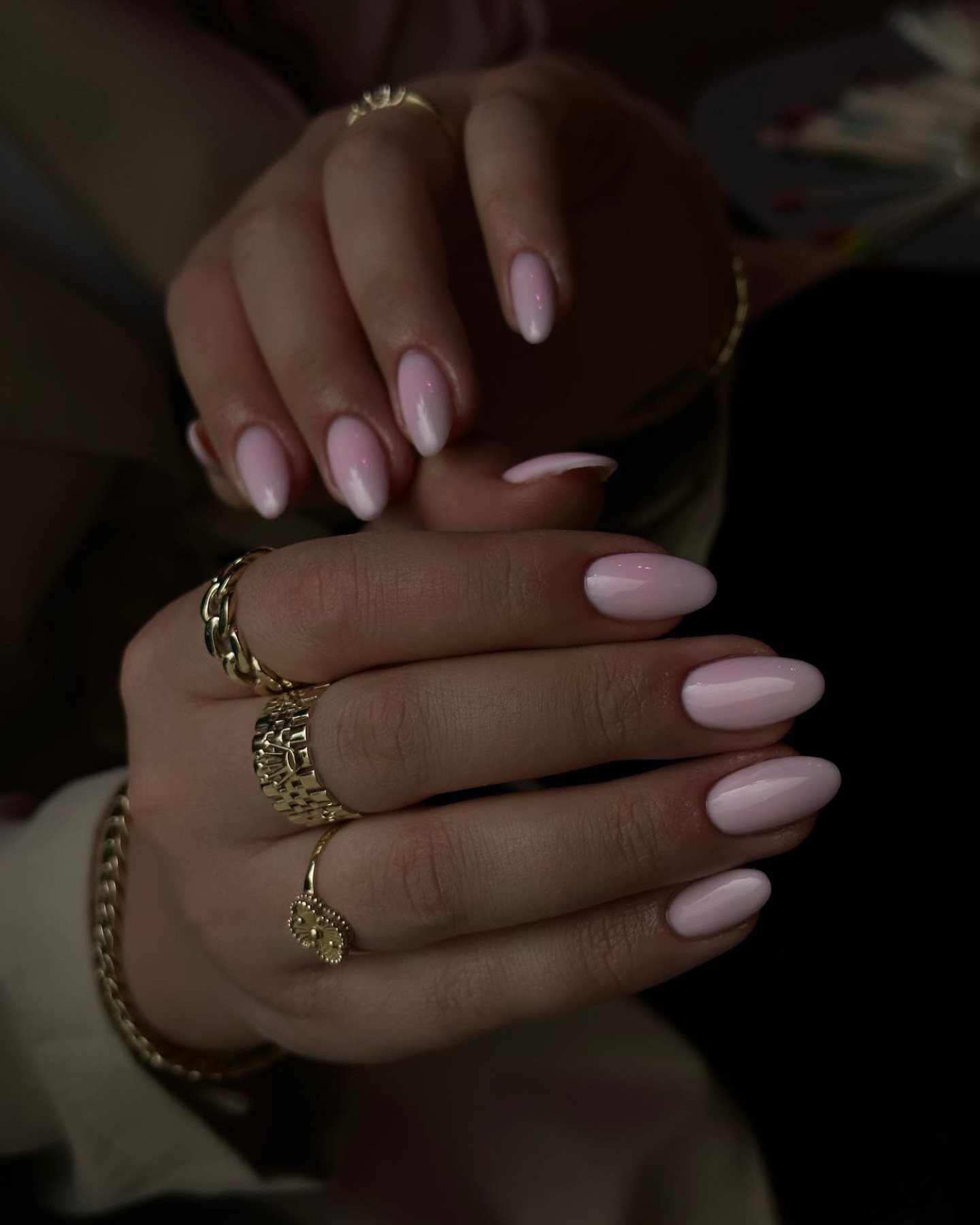 Classic Pink with Gold Rings