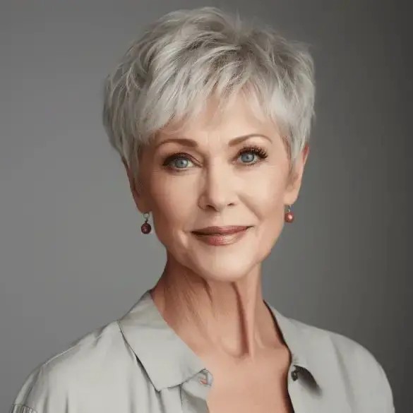 The Grace of Gray: A Sleek Pixie Cut