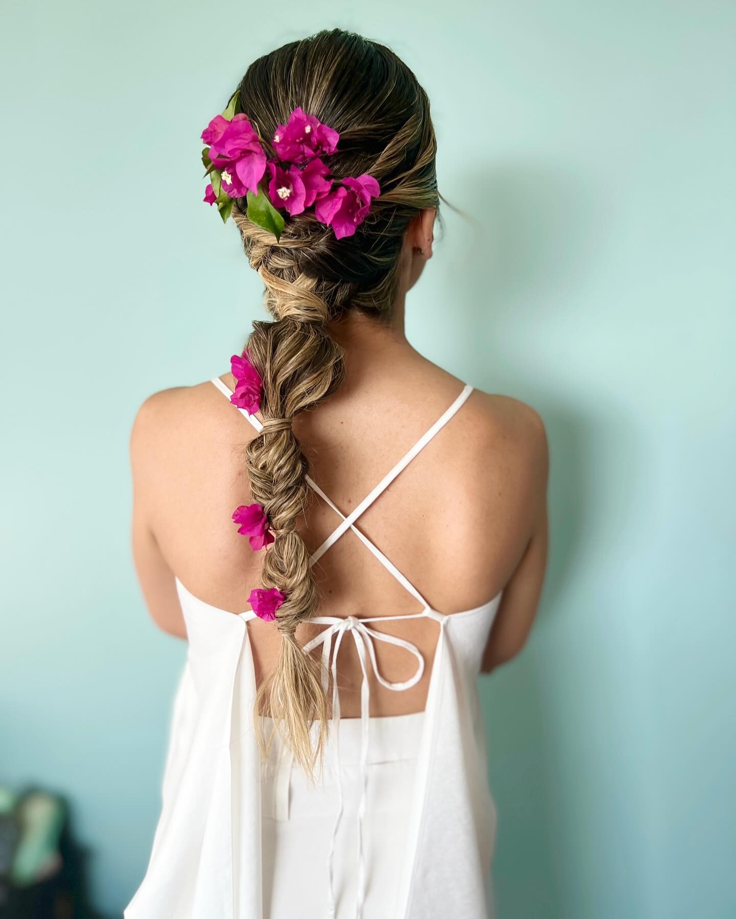 Floral Embellished Fishtail Braid