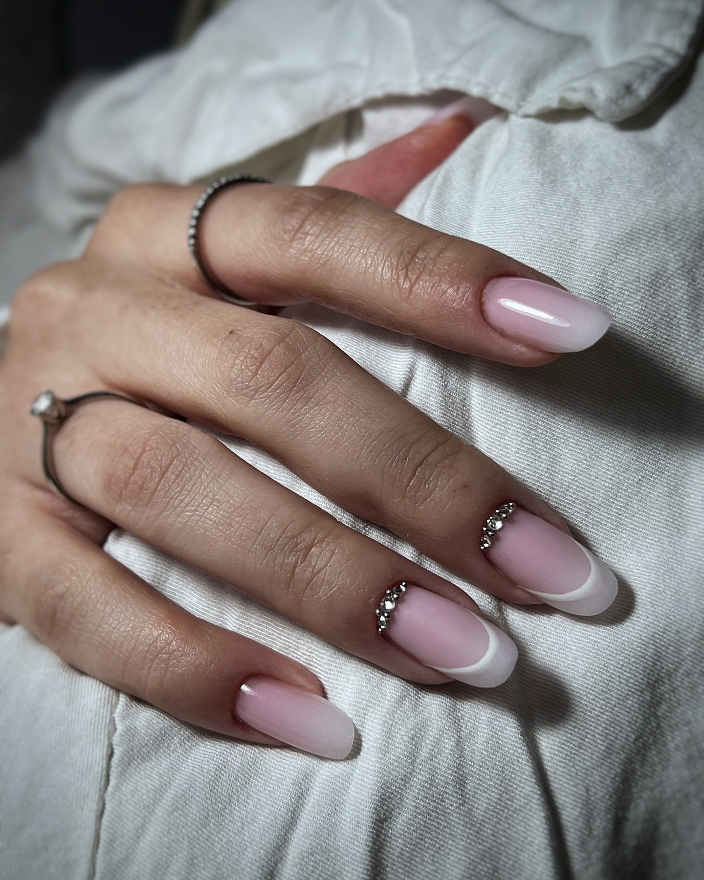 Sparkling Pink French Tips