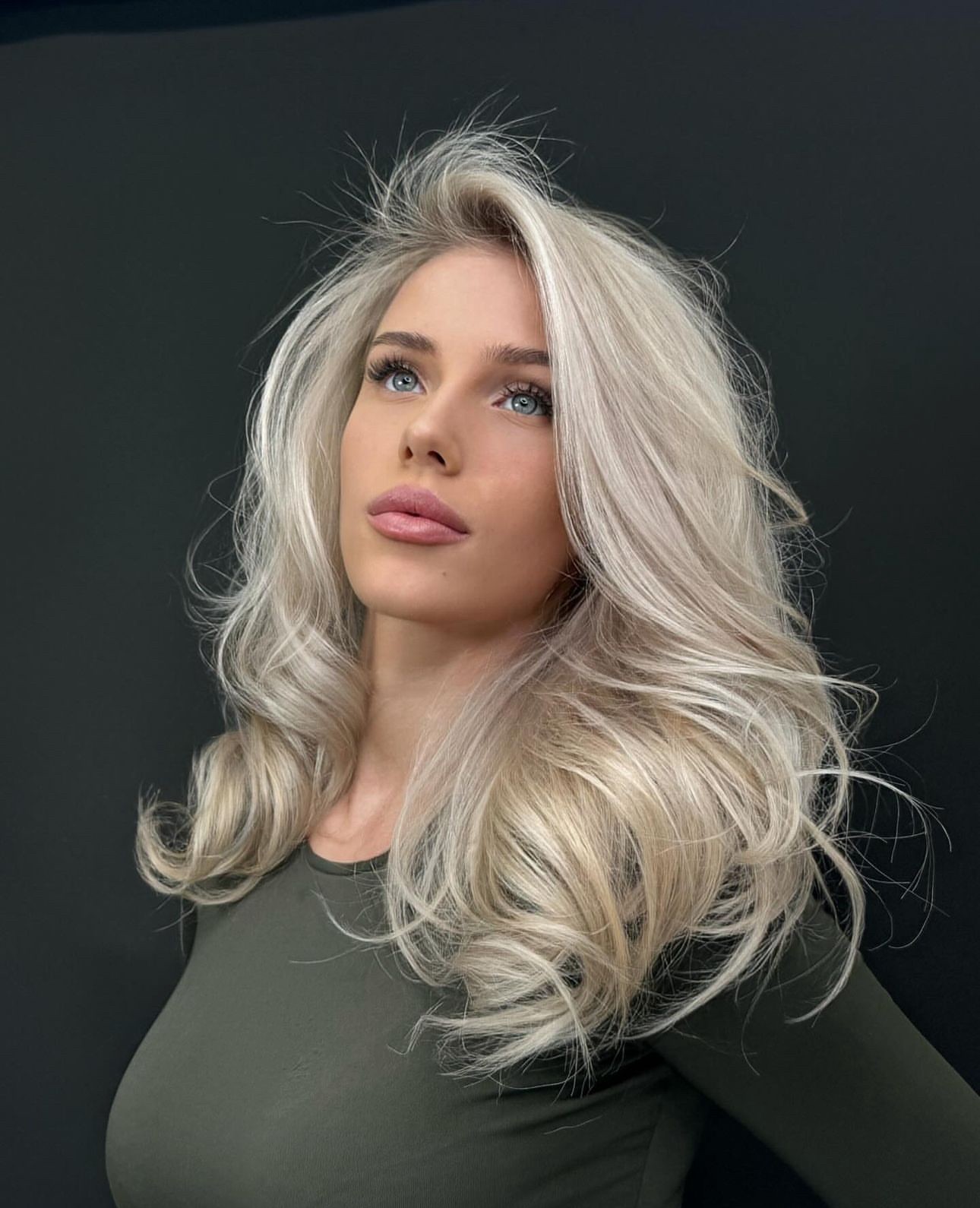 Voluminous Platinum Blonde Waves