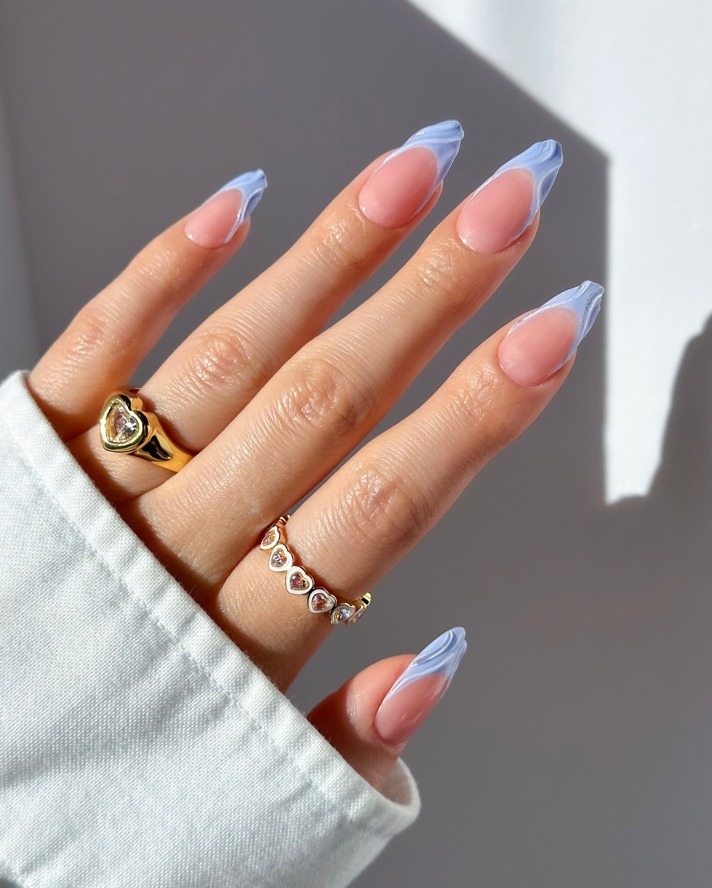 Minimalist Blue Wave Nails