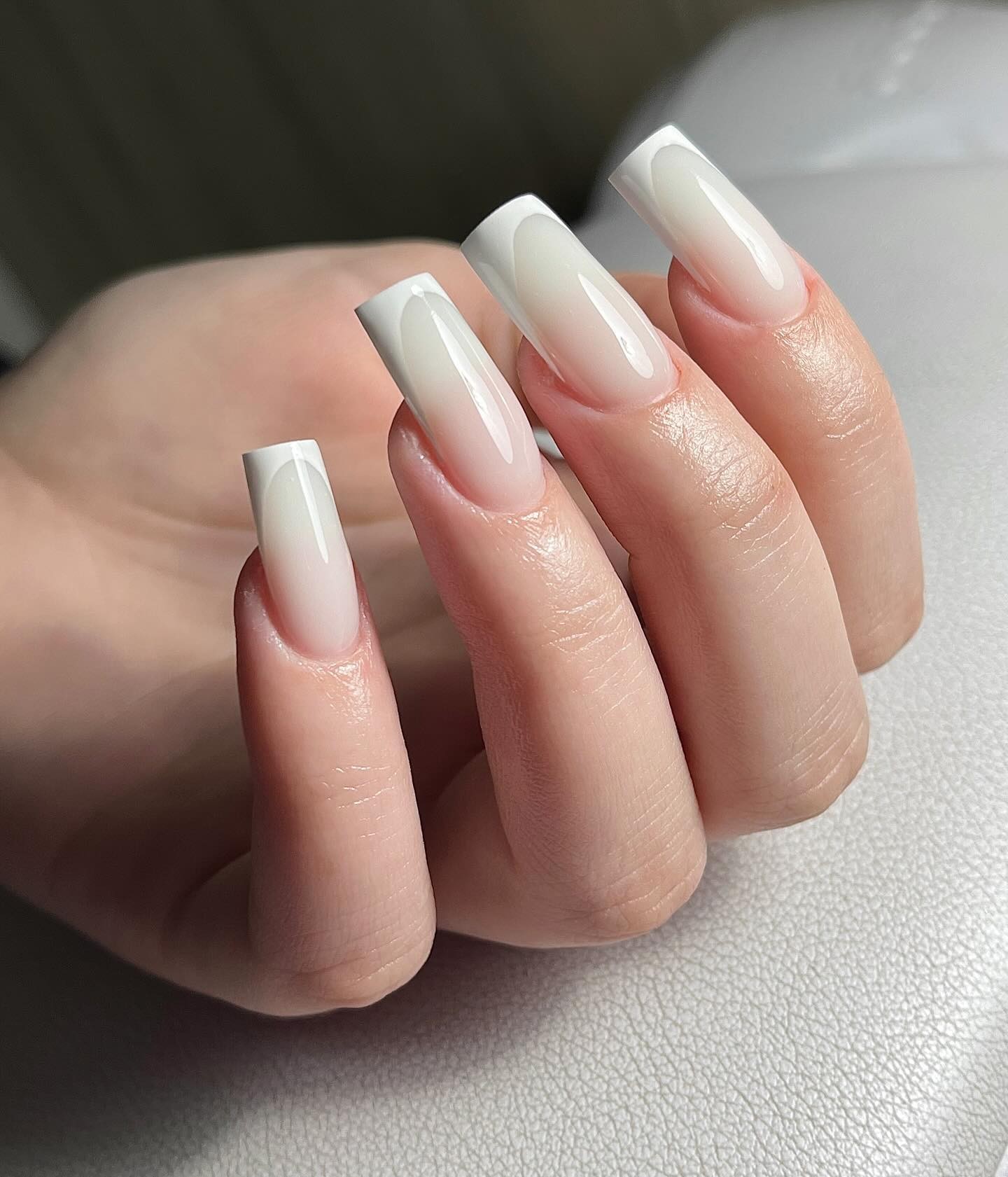 Modern White Ombre with Square Shape