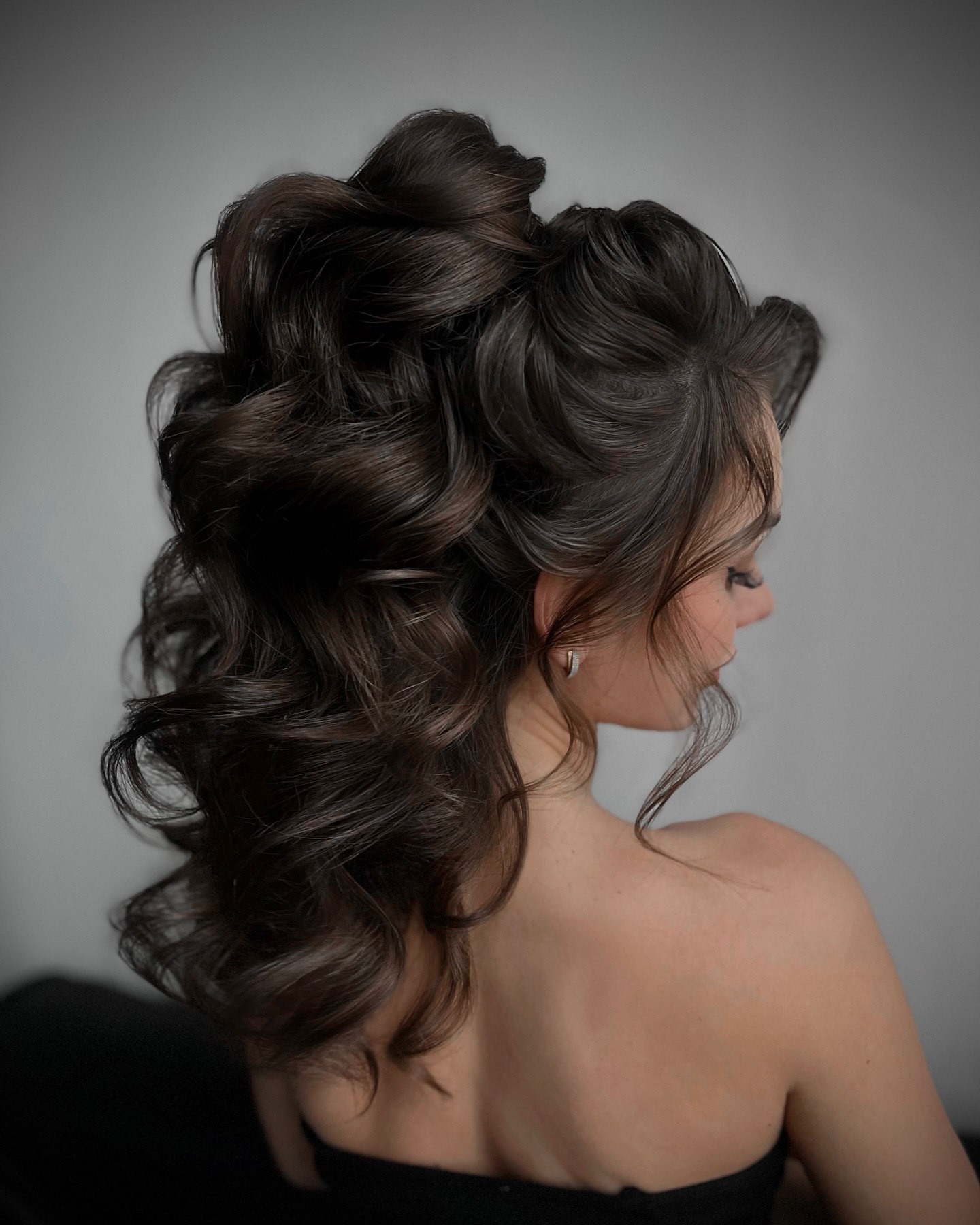 Elegant Updo with Curly Ponytail