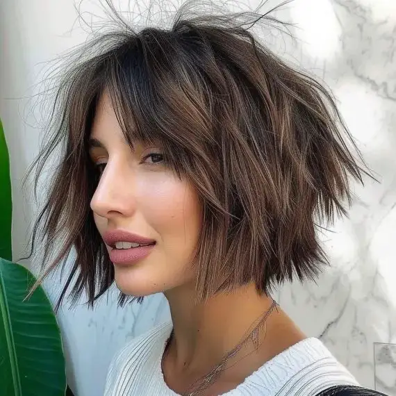 The Chic Mystique: Sharp Bob with Bangs