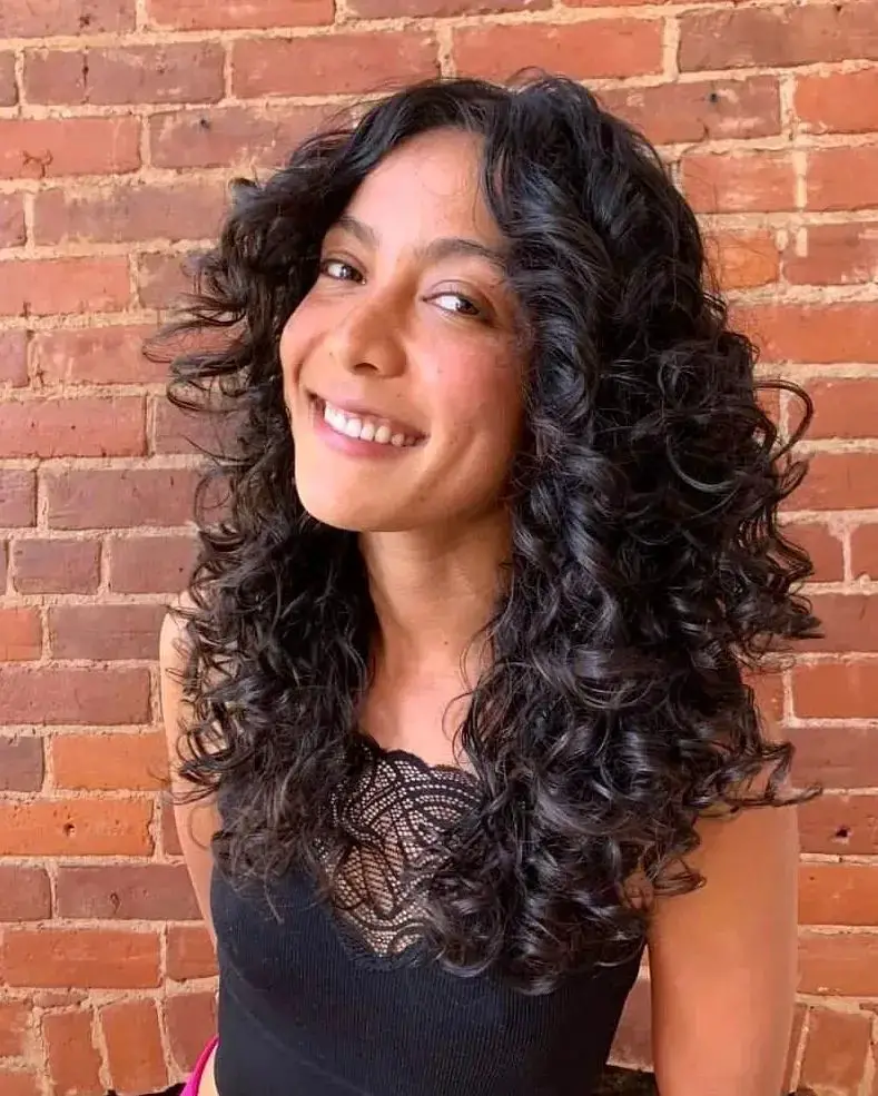 The Spirited Curly Shag with Warm Highlights