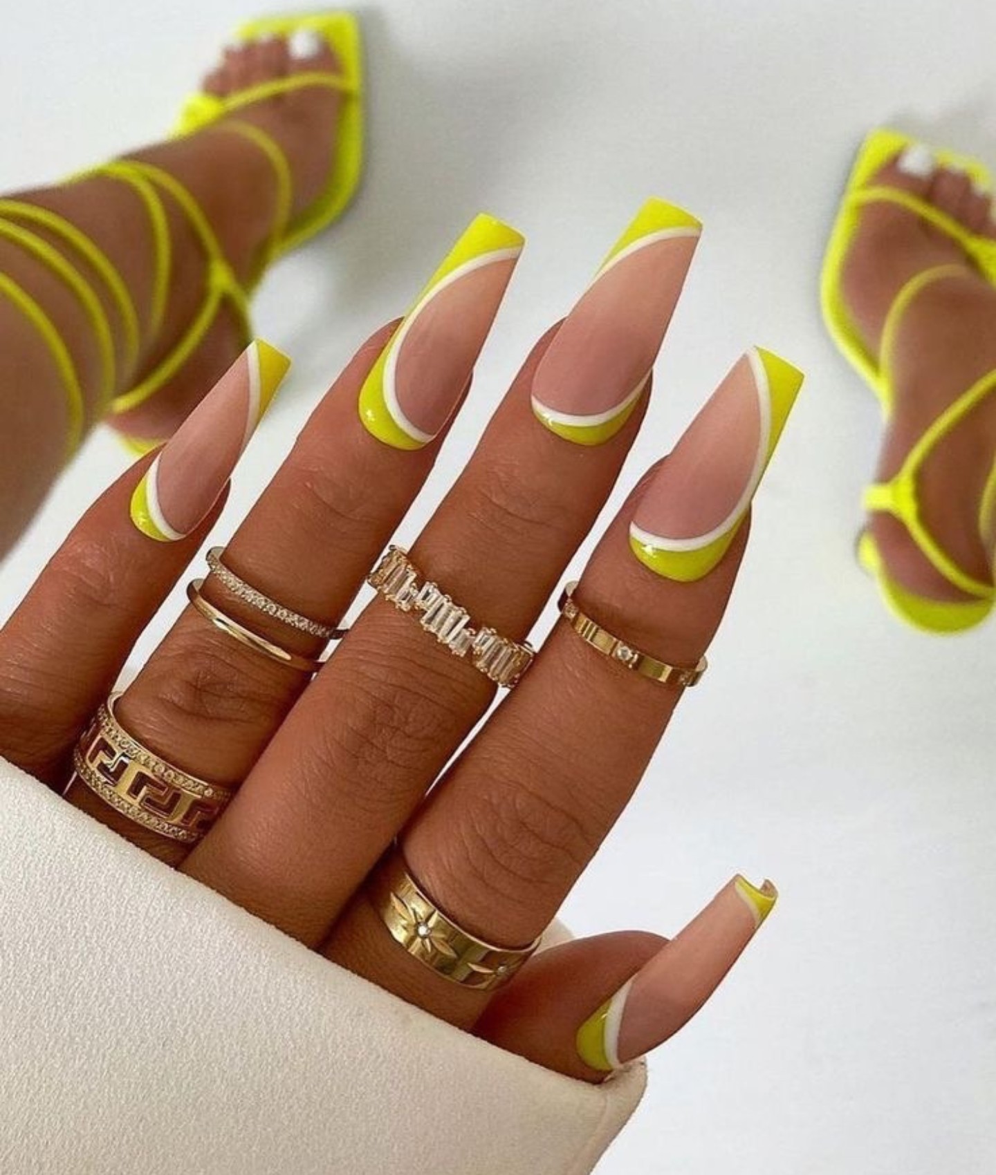 Neon Accents on Nude