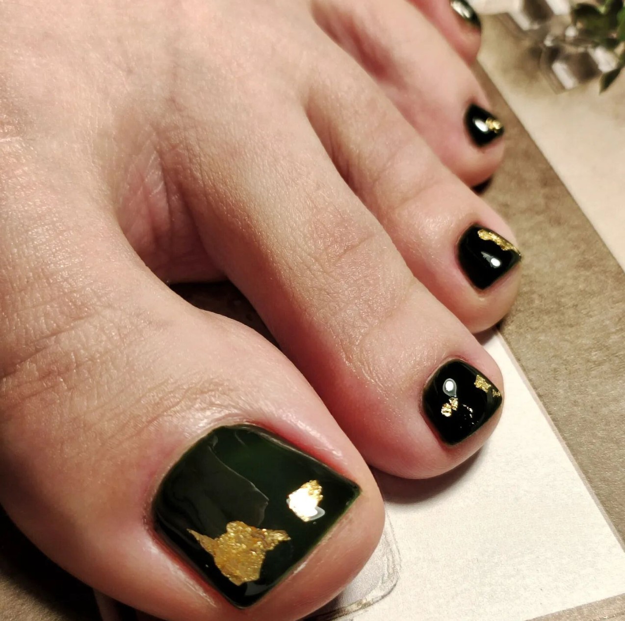 Gold Accents on Deep Green