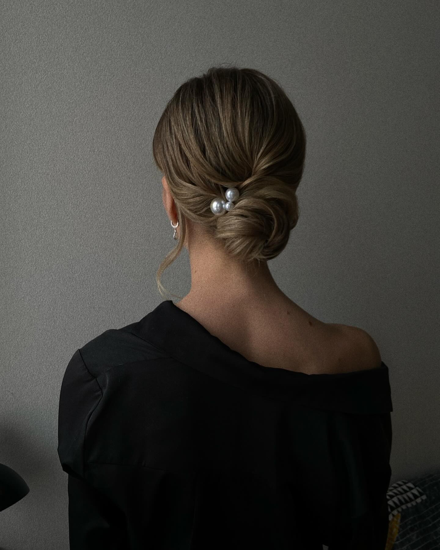 Classic Low Bun with Decorative Clip