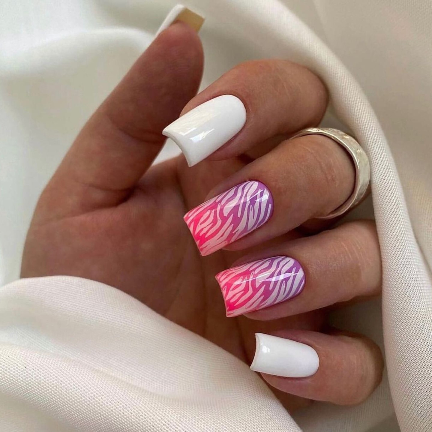 Zebra Stripes with a Pink Gradient