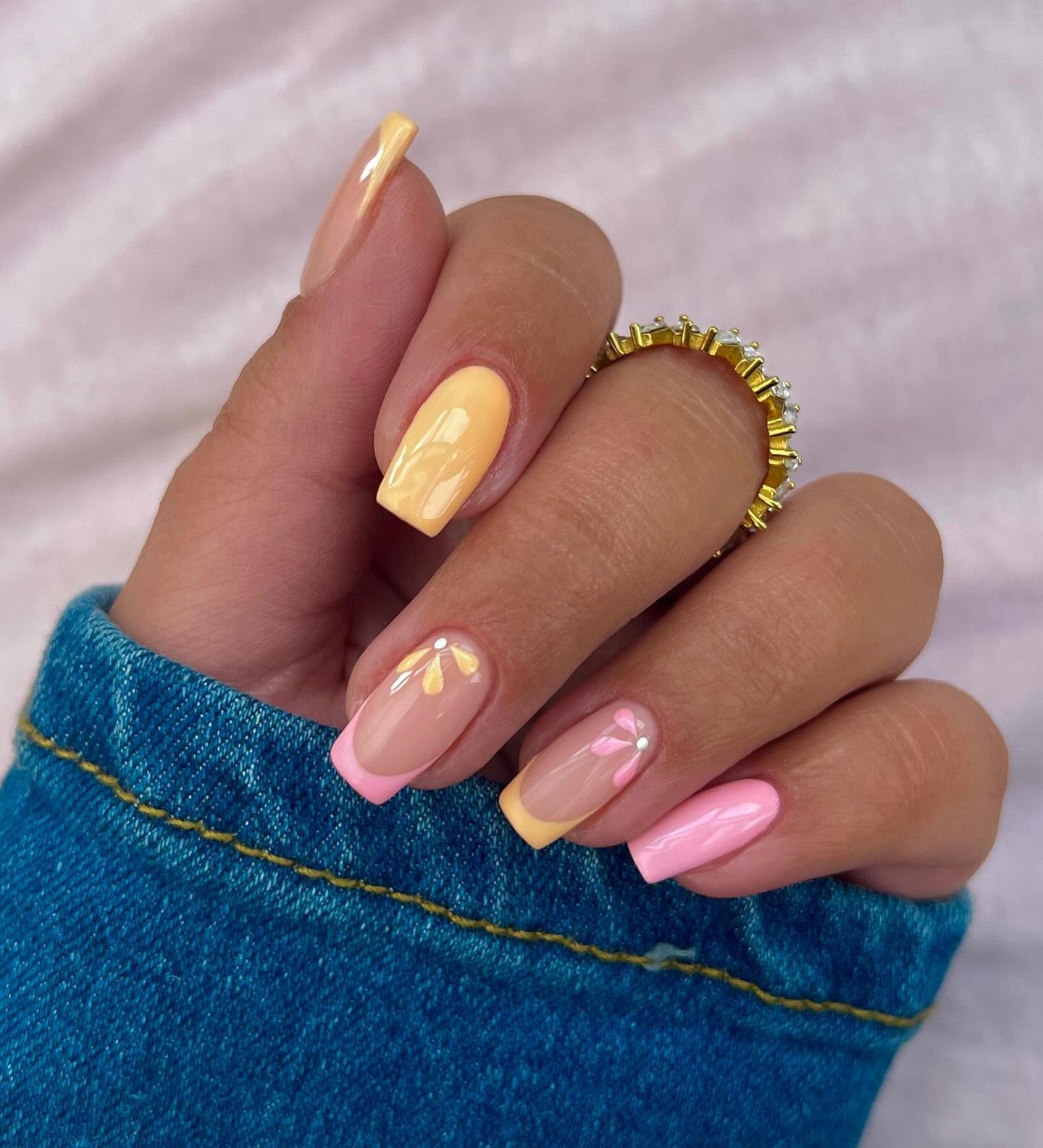 Sunset Glow with Petal Accents