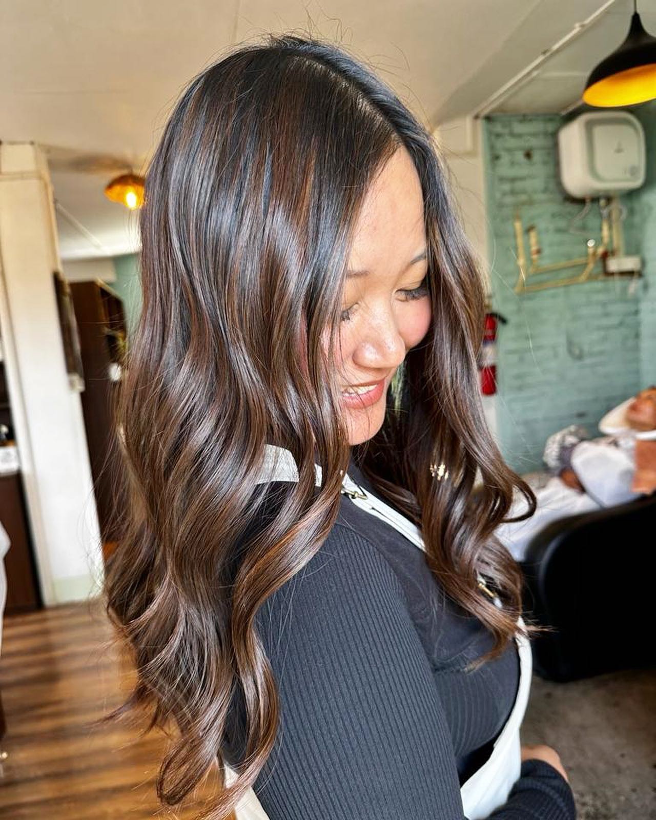 Cool Mocha with Highlights and Wavy Texture