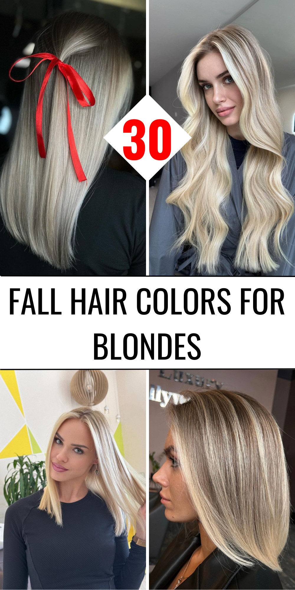 Straight Blonde with a Side Part